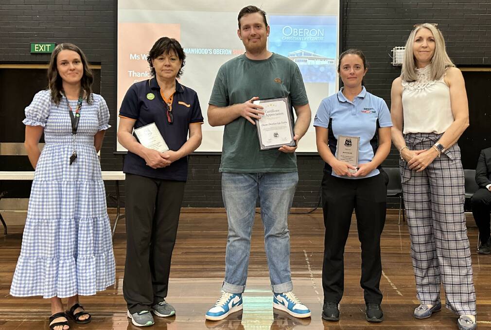 Oberon High School held an assembly on Monday, February 5, to thank Mawhood's IGA, FoodWorks and Chistian Life Centre for their contribution. Picture supplied